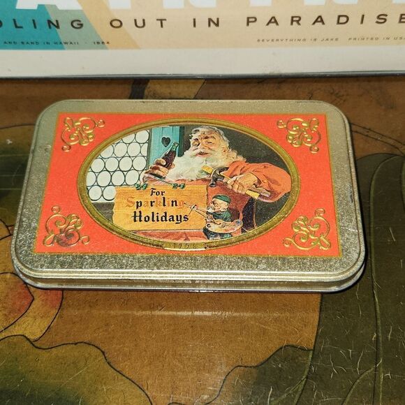 Coca-Cola 1998 Playing Cards Holiday Tin Vintage - Picture 3 of 5